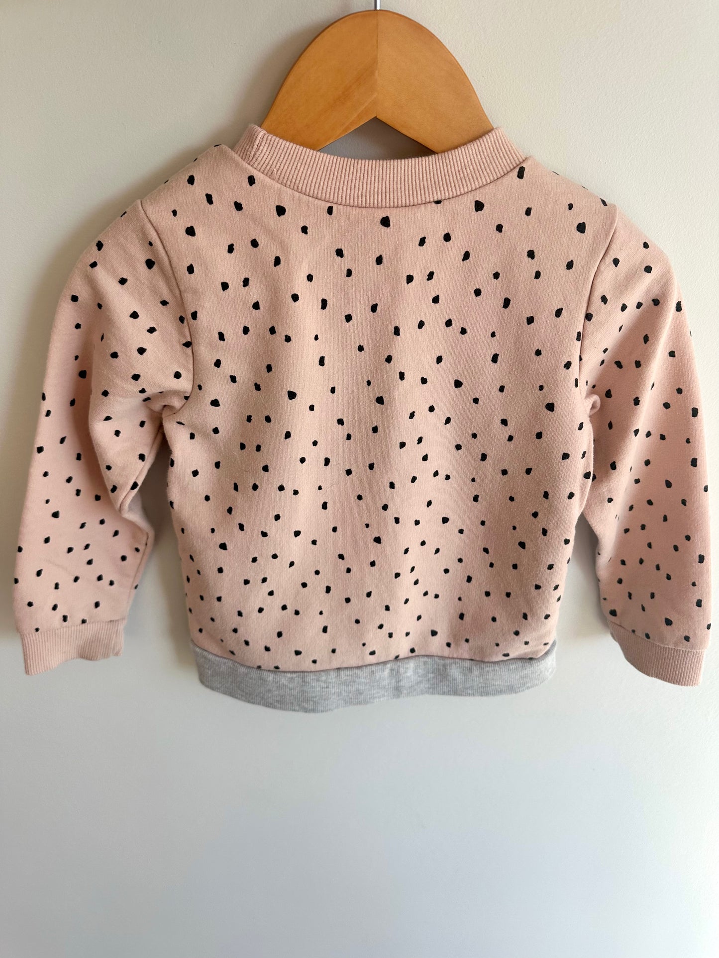 Blush Spotted, Black + Grey Sweater / 2T