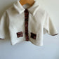 White Sweater with Floral Trim / 9m