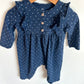 Gap Blue Ruffle Dotted Jumpsuit / 6-12m
