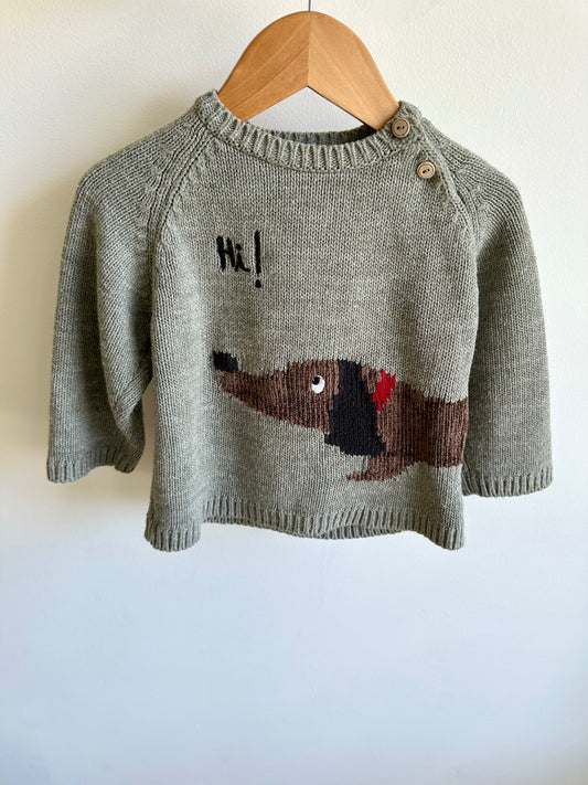 Hi Bye Dog Sweater / 18-24m