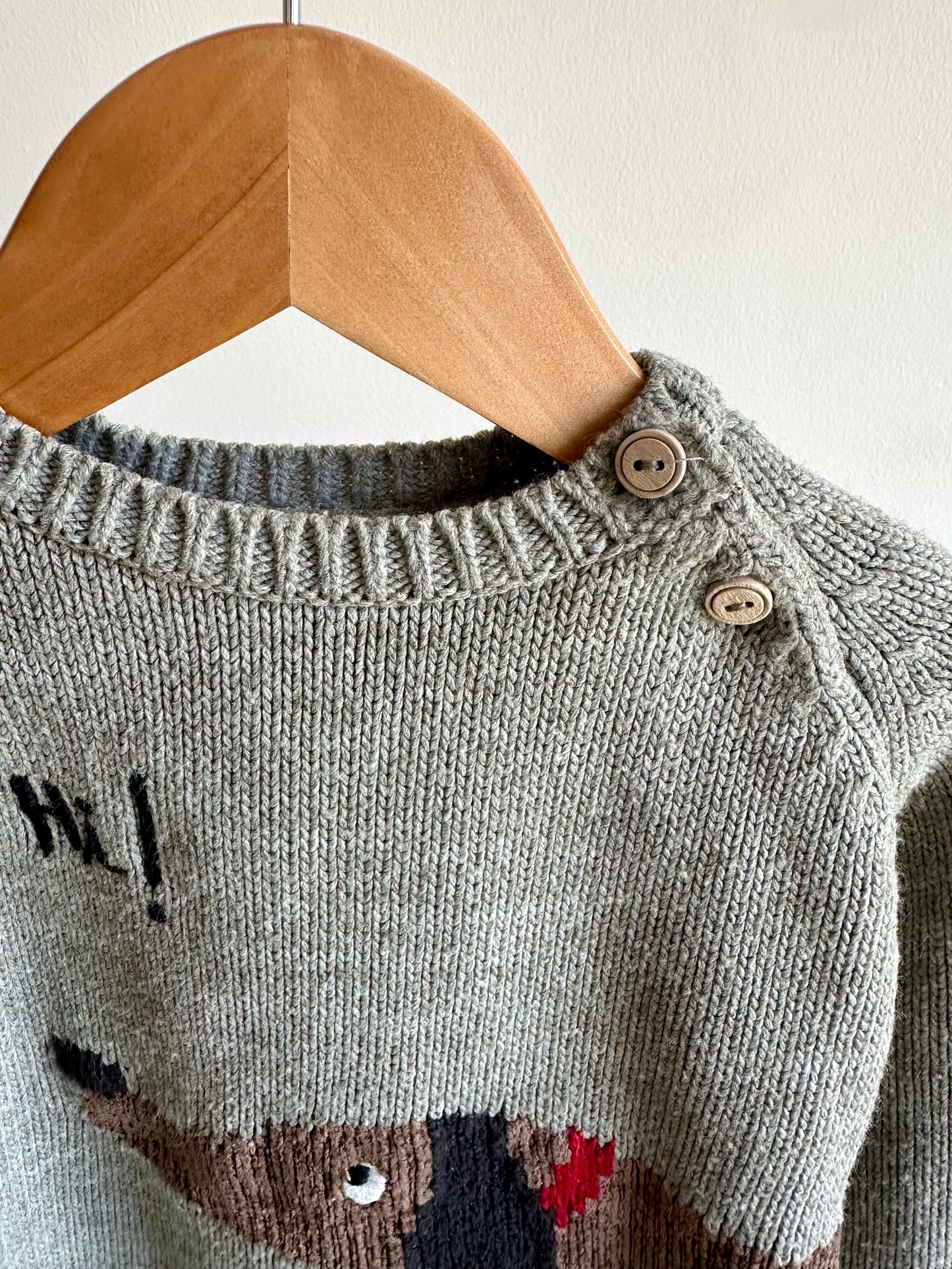 Hi Bye Dog Sweater / 18-24m
