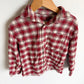 Red Checkered Plaid Cotton Top / 6-7 years