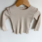 Cream Ribbed Ruffle Sleeve Top / 12-18m?