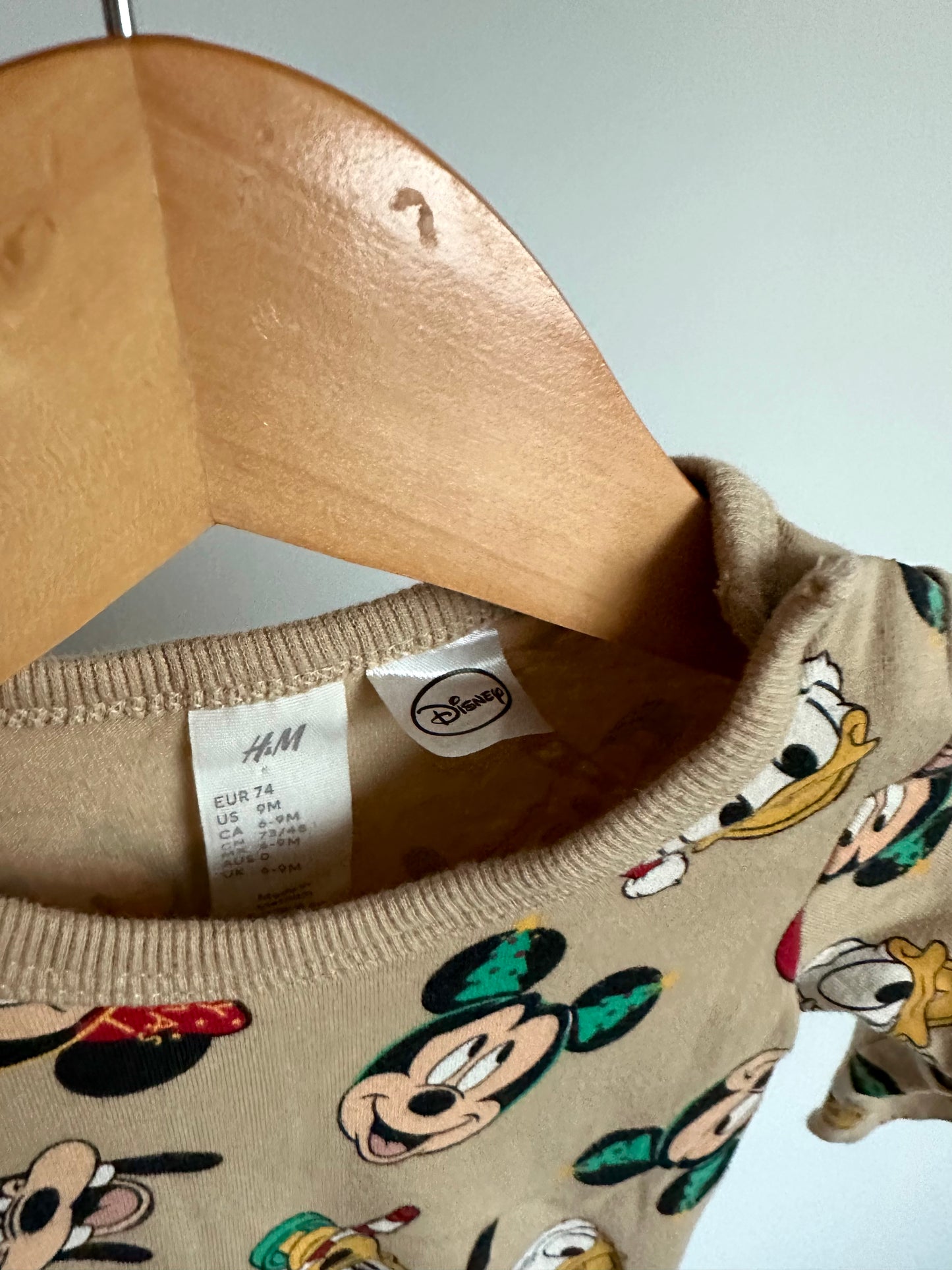 H&M Tan Holiday Disney Bodysuit / 6-9m