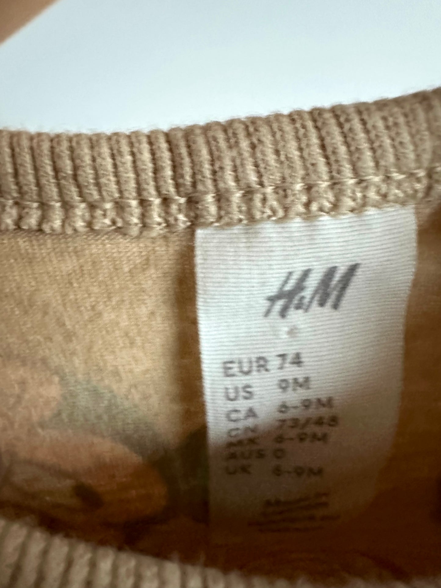 H&M Tan Holiday Disney Bodysuit / 6-9m