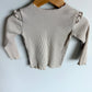 Cream Ribbed Ruffle Sleeve Top / 12-18m?