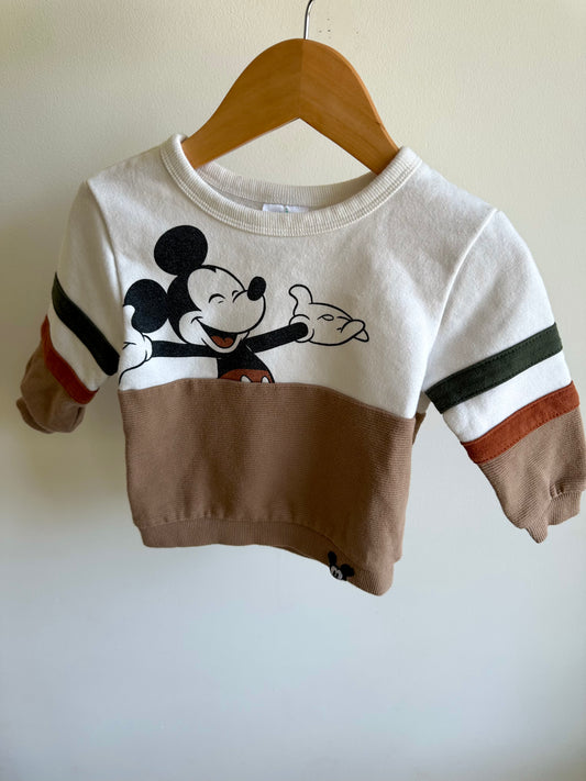 Mickey Sweater with Arm Stripes / 18m