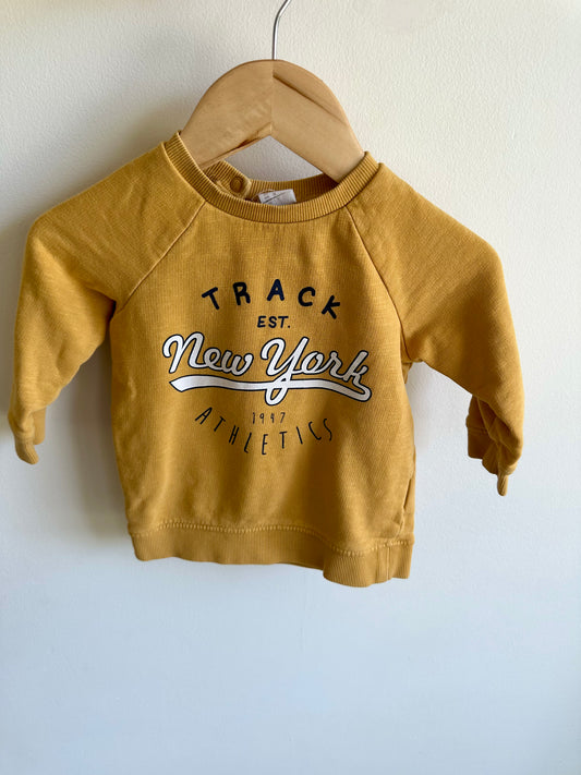Bear Hood Blue Knit Sweater / 6-9m