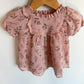Pink Floral Ruffle Dress / 12m