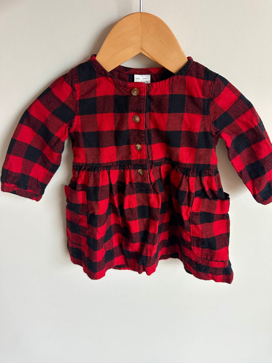 Checkered Red + Black Dress / 6m