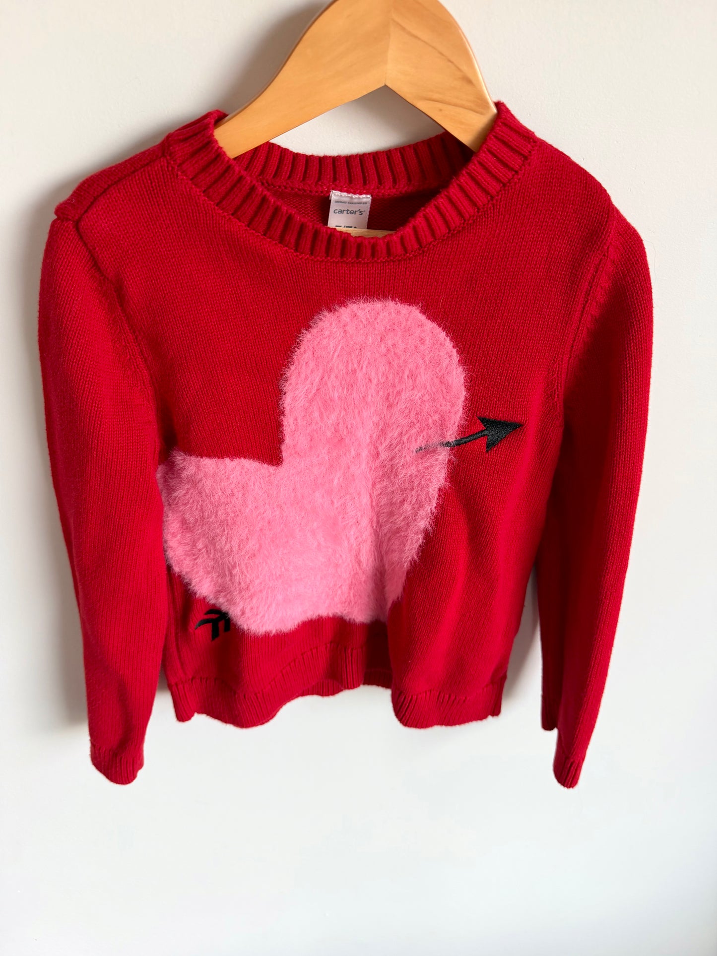 Heart Fuzzy Sweater / 7 years