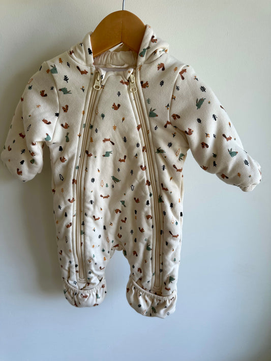 Woodland Animal Cream Bunting Suit / 0-3m