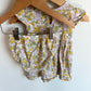 Purple + Green Floral Dress + Bloomers Set / 12m
