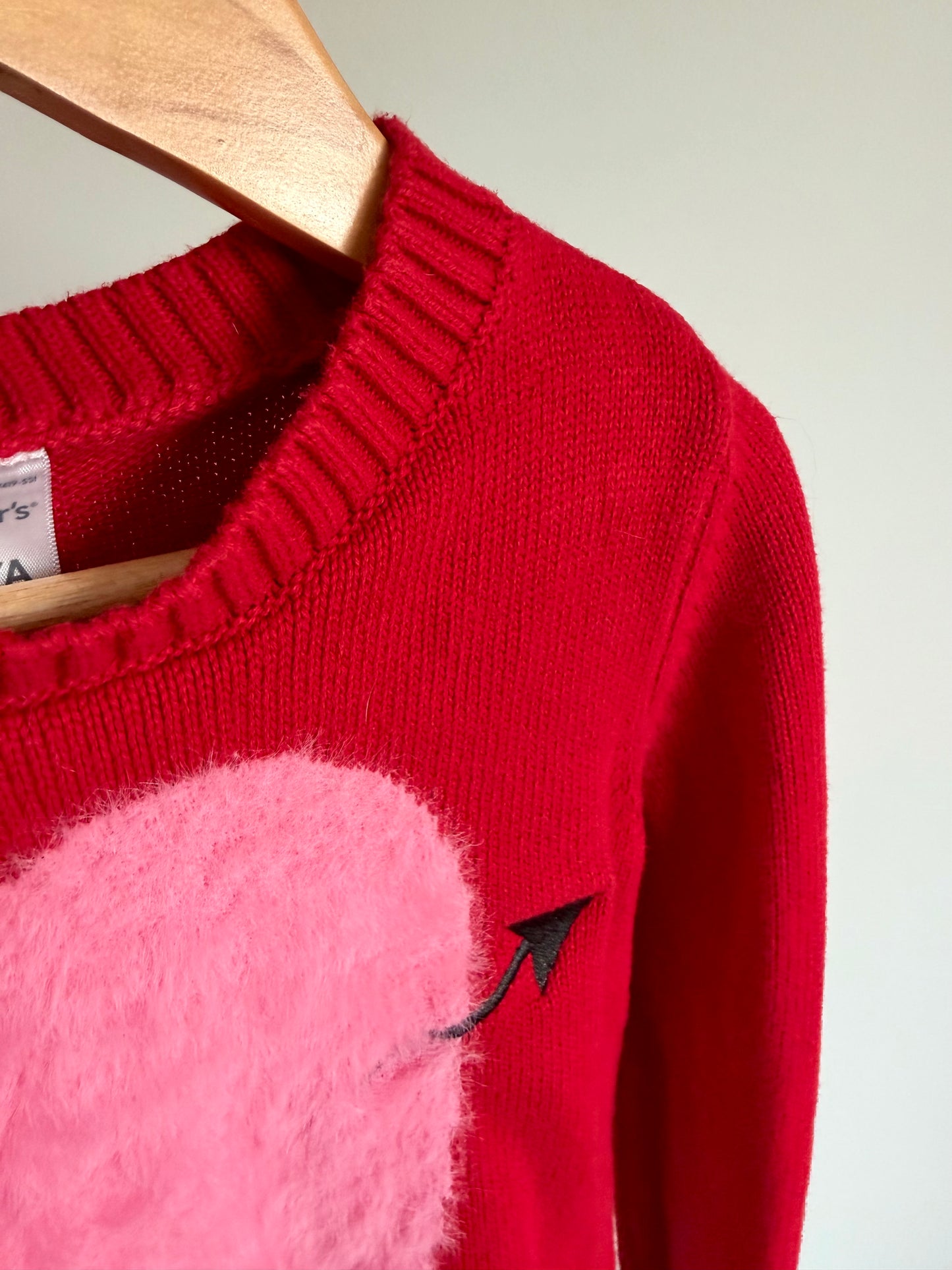 Heart Fuzzy Sweater / 7 years