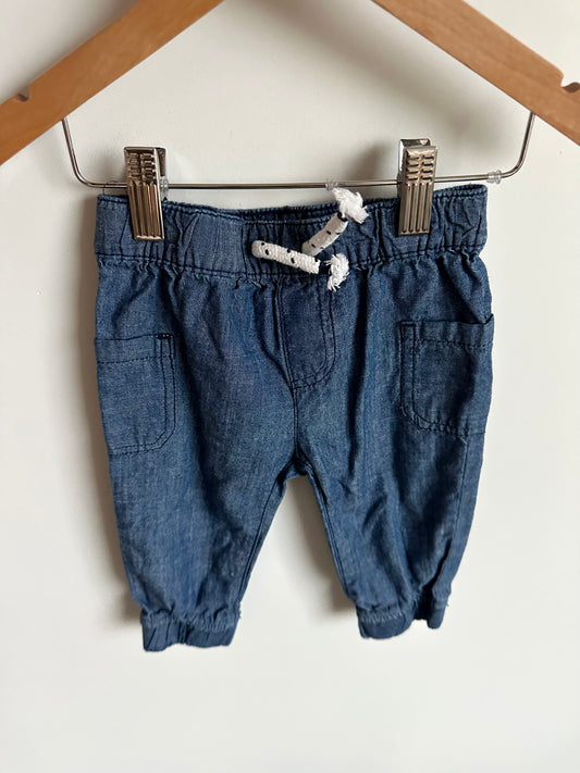 Chambray Tapered Pants / 6-12m