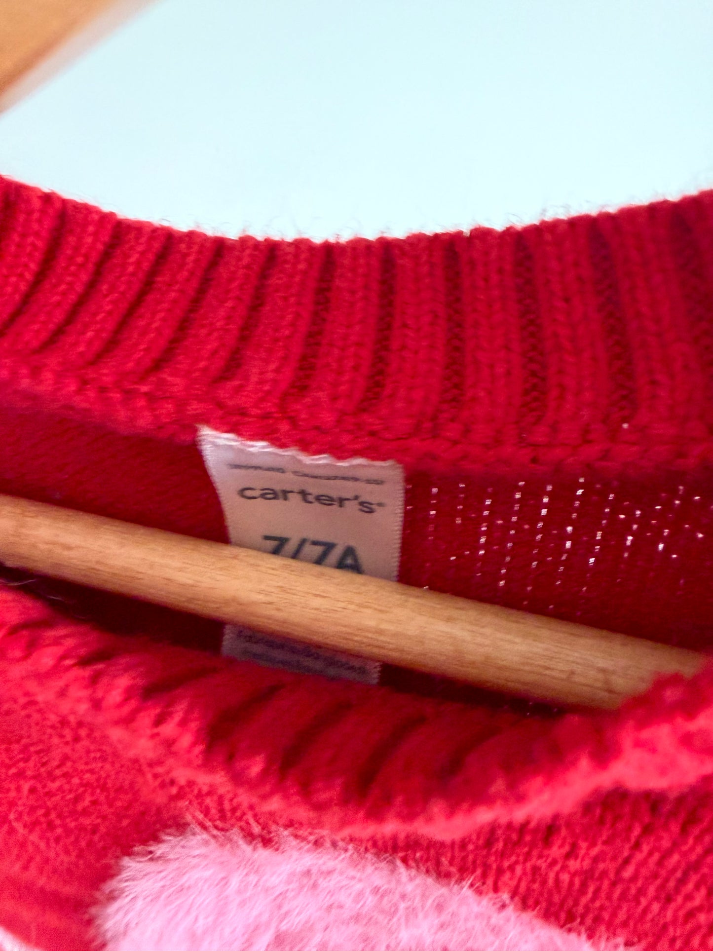 Heart Fuzzy Sweater / 7 years