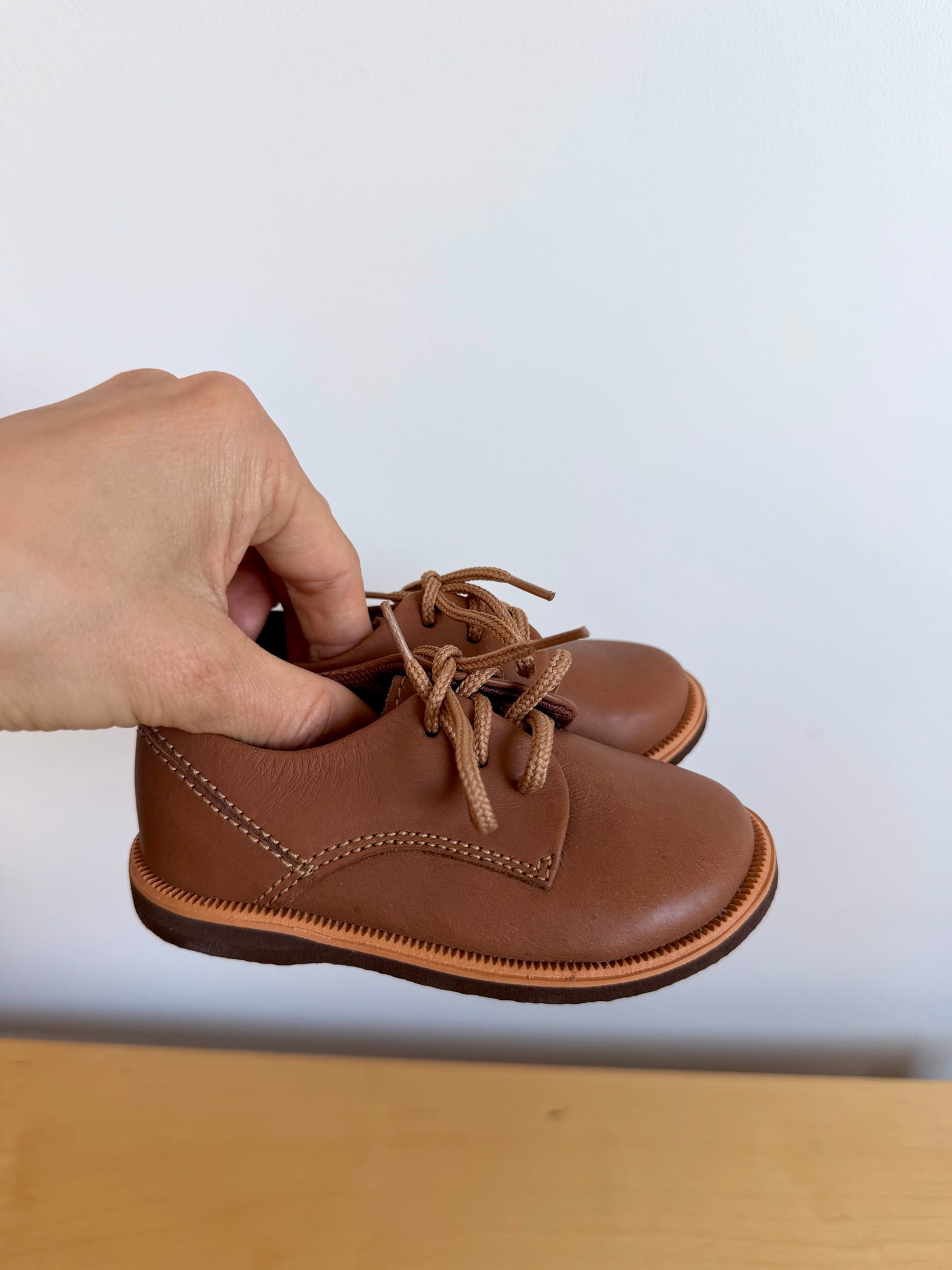 Adelisa & Co Tan Leather Dress Shoes / 12-18m