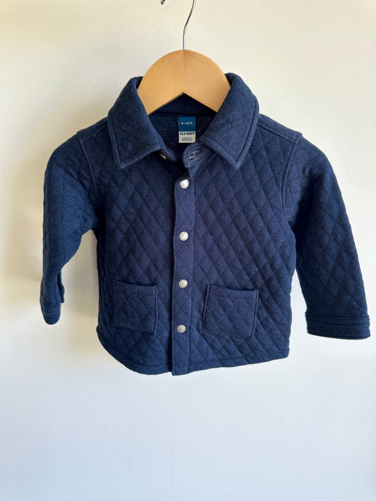 Navy Quilted Shacket / 6-12m