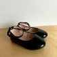 Shiny Black Ballet Flat with Ankle Strap / Size 9 Toddler