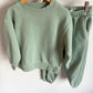 Zara Muted Sage Heart Sweater + Sweatpants Set (PLAY) / 6-7 years