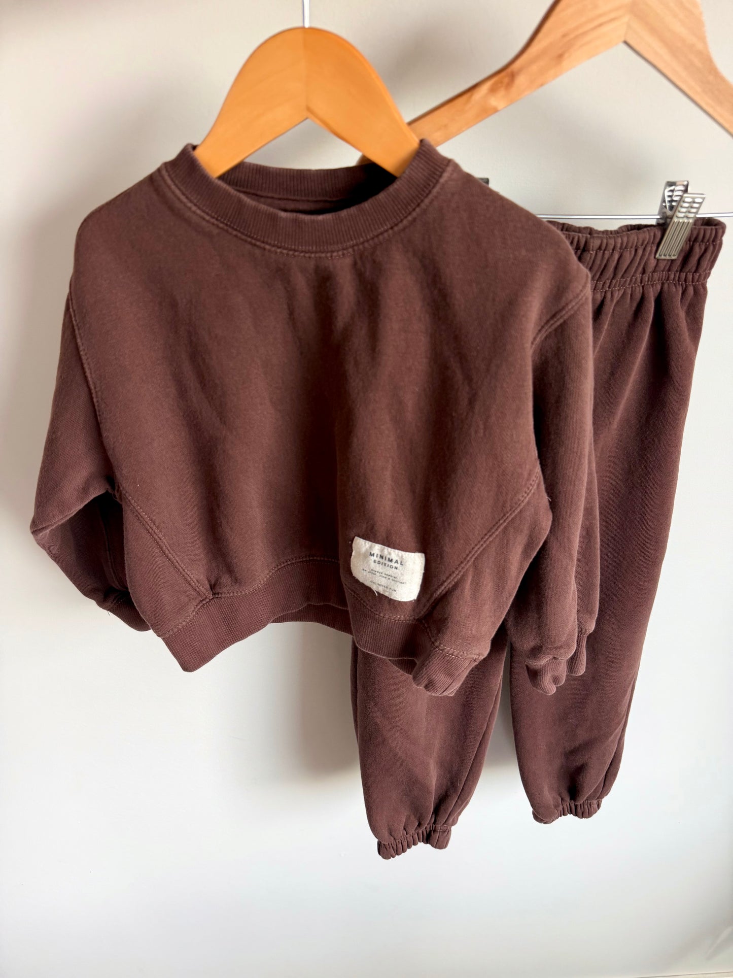 Zara Brown Sweater + Sweatpants Set / 6-7 years