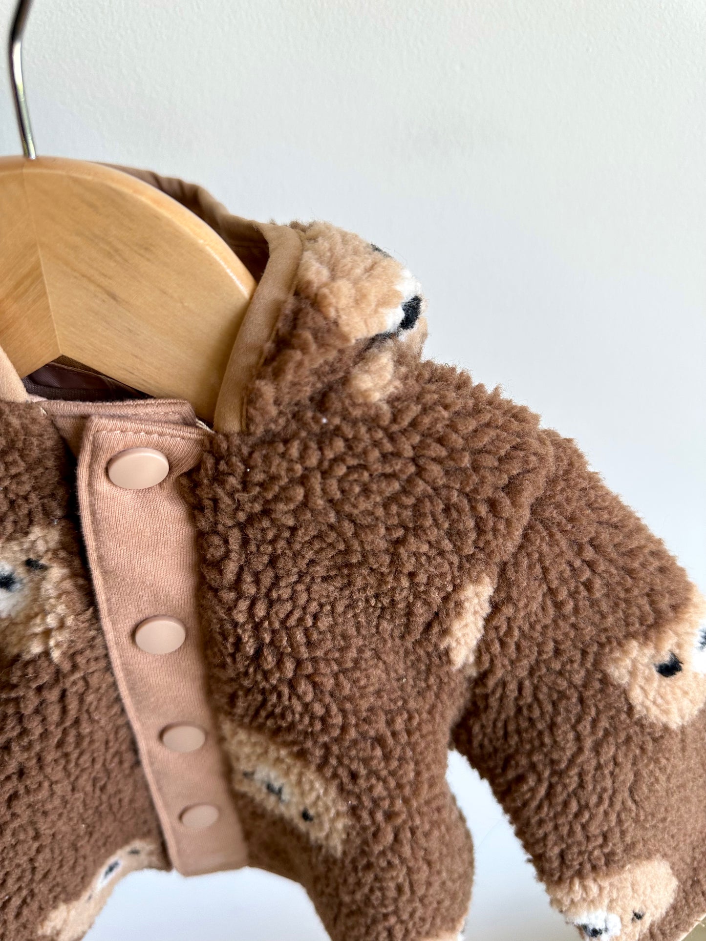 Bear Hooded Brown Coat / 3-6m