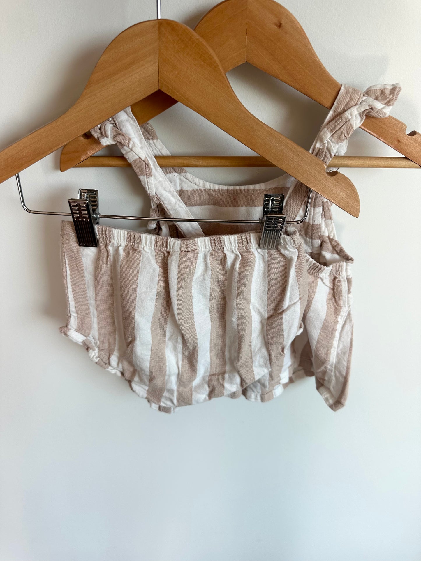 Tan Ruffle Top + Shorties Set / 18m