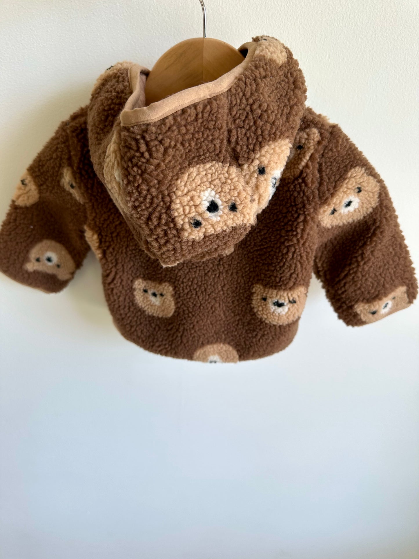 Bear Hooded Brown Coat / 3-6m