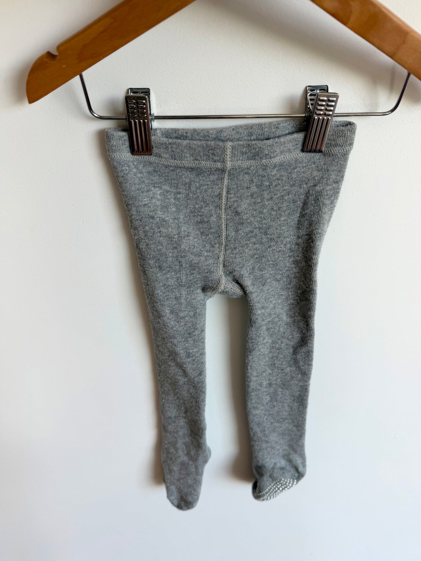 Grey Grippy Footed Tights / 12-24m