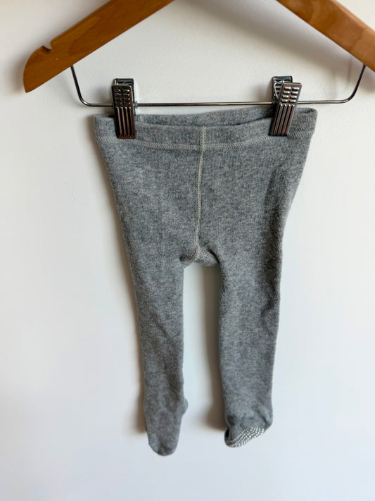 Grey Grippy Footed Tights / 12-24m