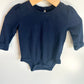 Navy Bow Cuff Bodysuit / 3-6m