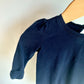 Navy Bow Cuff Bodysuit / 3-6m