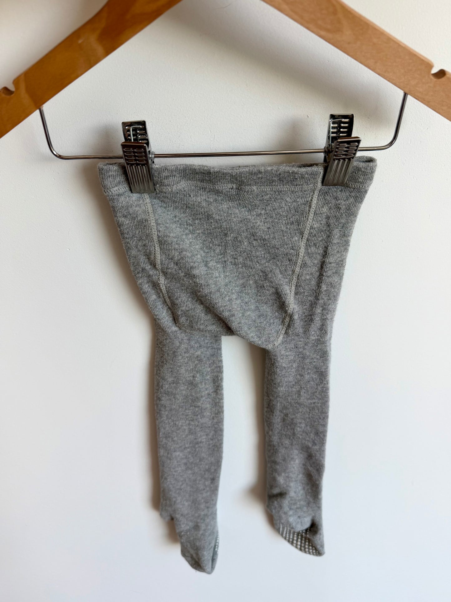 Grey Grippy Footed Tights / 12-24m