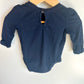 Navy Bow Cuff Bodysuit / 3-6m