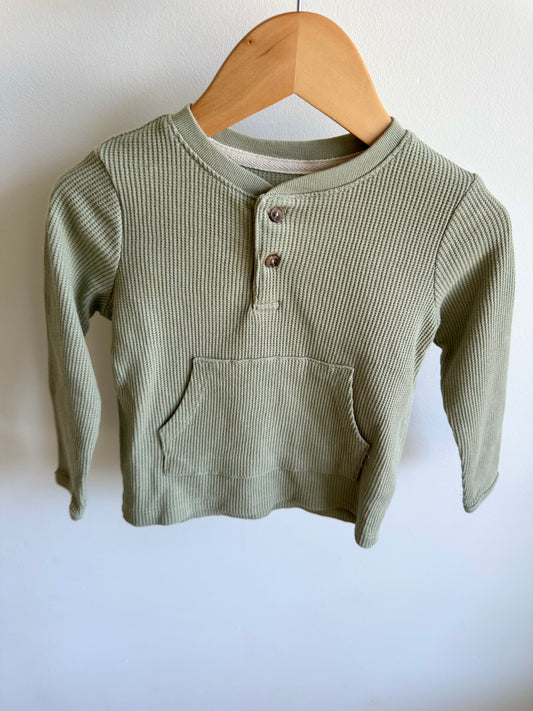 Waffle Sage Long Sleeve Top / 18-24m