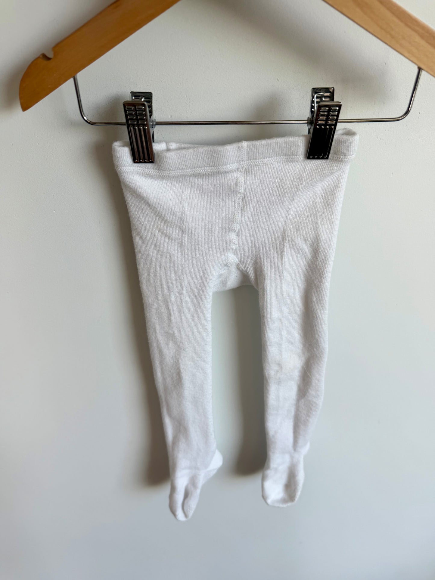 White Grippy Footed Tights / 12-24m