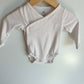 H&M Organic Cotton Pink Speckled Long Sleeve Bodysuit / 4-6m