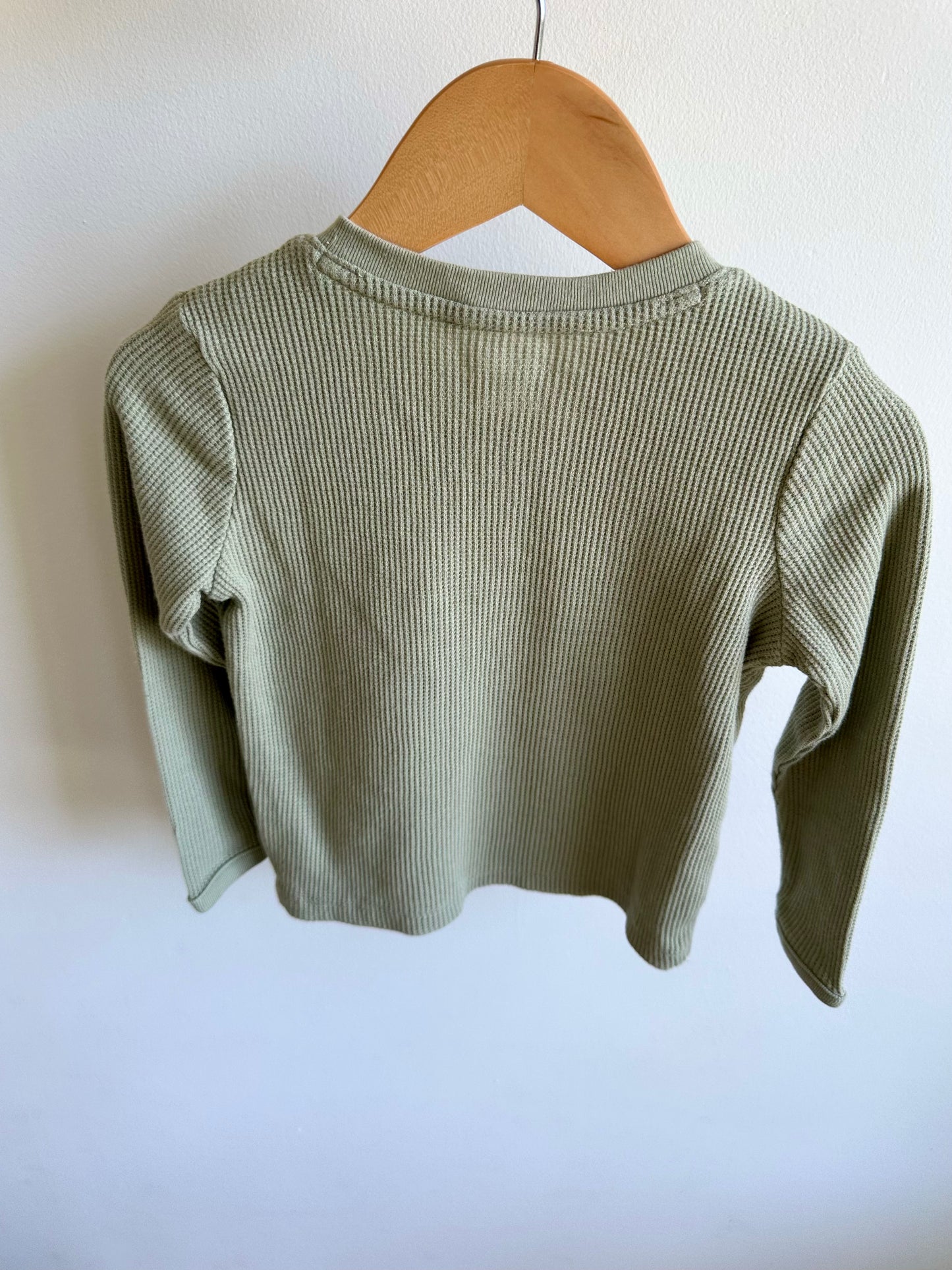 Waffle Sage Long Sleeve Top / 18-24m