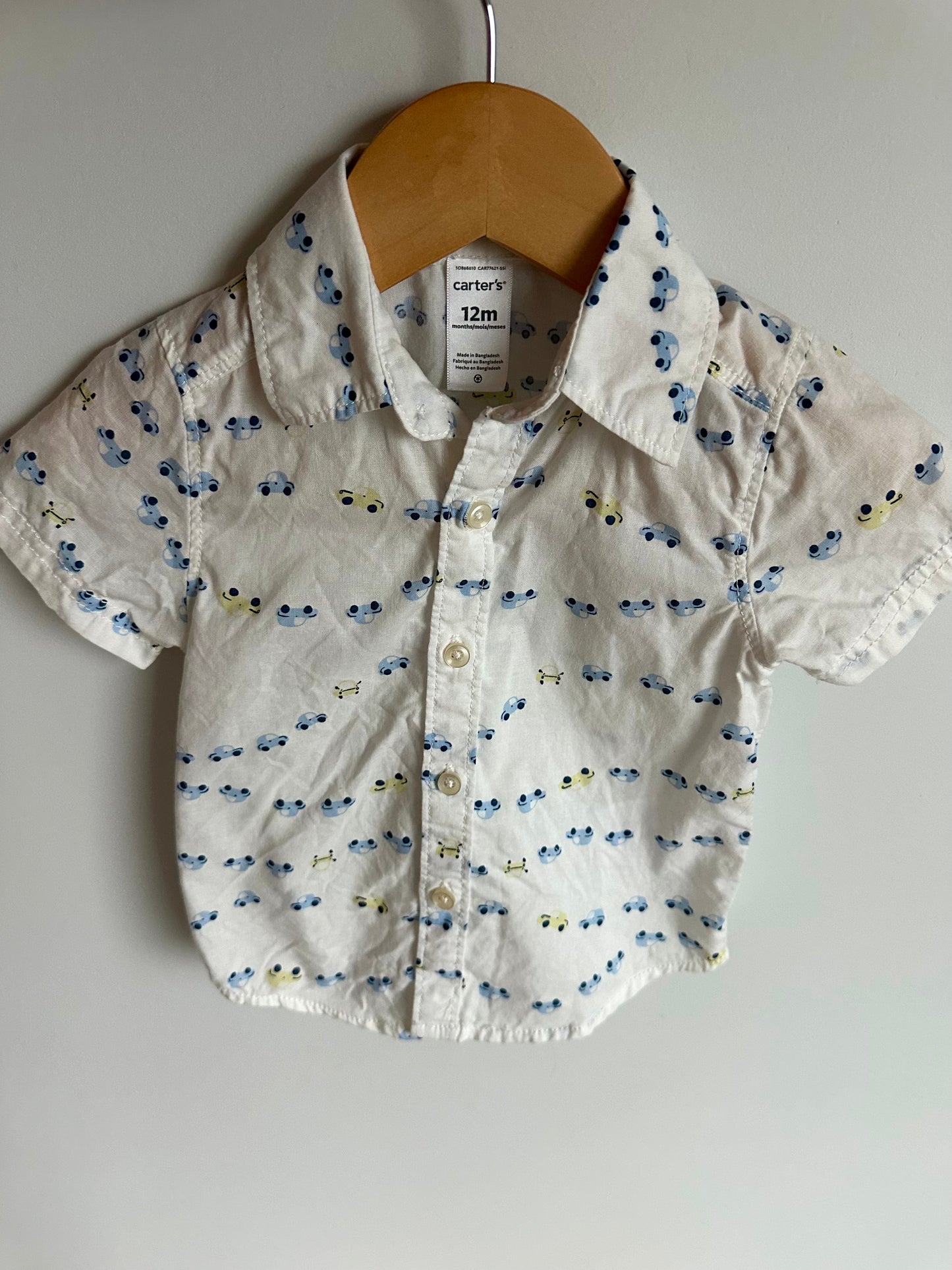 Car Button Up T-shirt / 12m