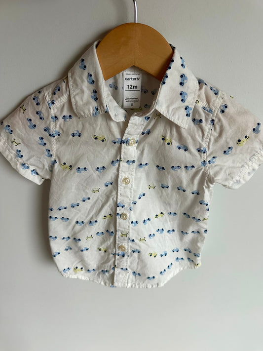 Car Button Up T-shirt / 12m