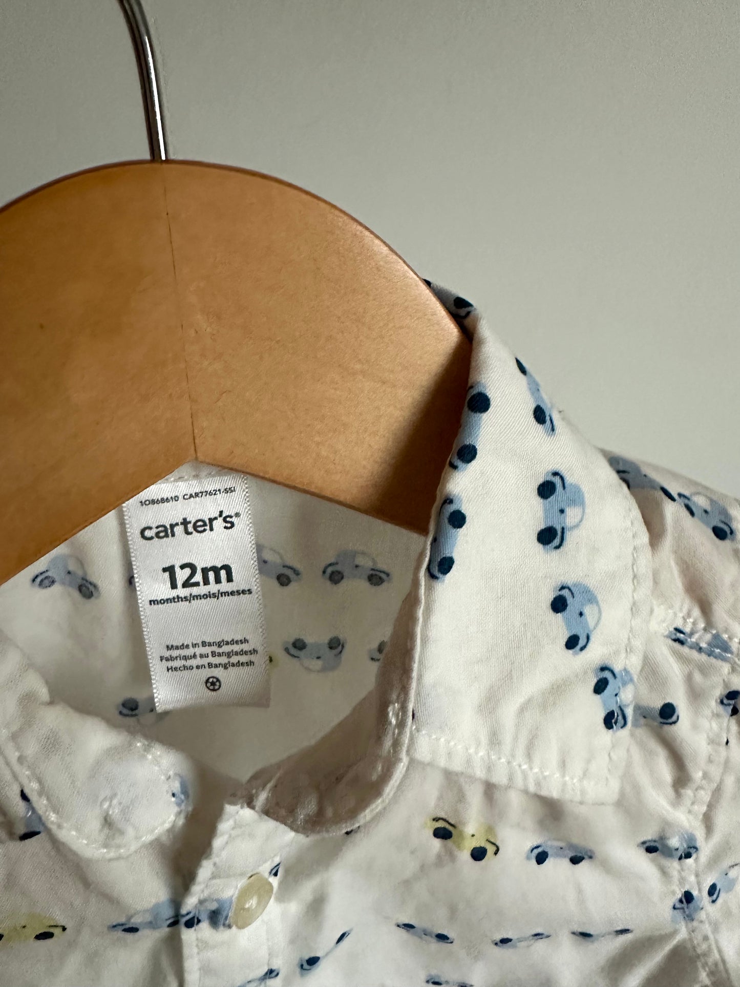 Car Button Up T-shirt / 12m