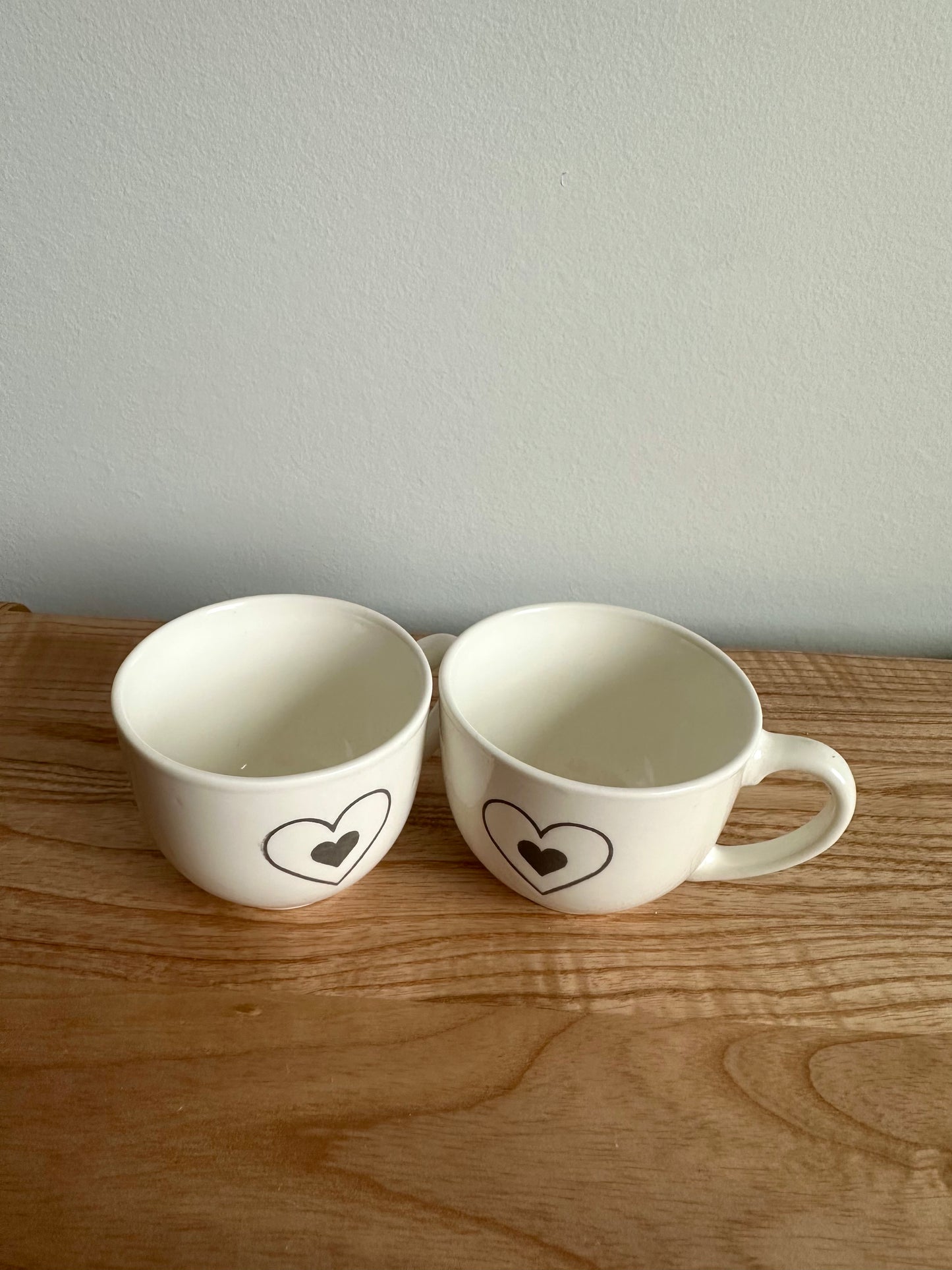 Heart White Tea Cups (No Shipping)