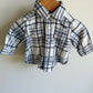 Cream Button Up Long Sleeve Blue Lines / 3m