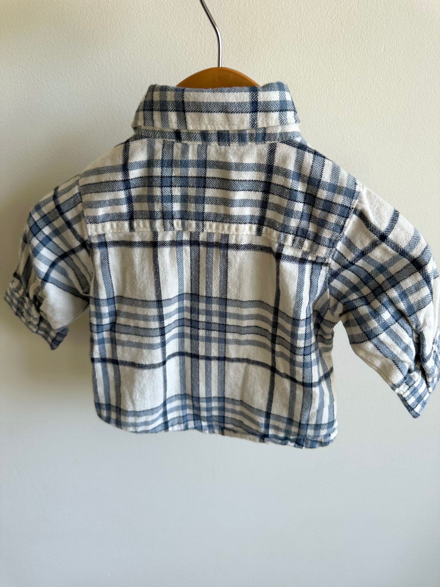 Cream Button Up Long Sleeve Blue Lines / 3m