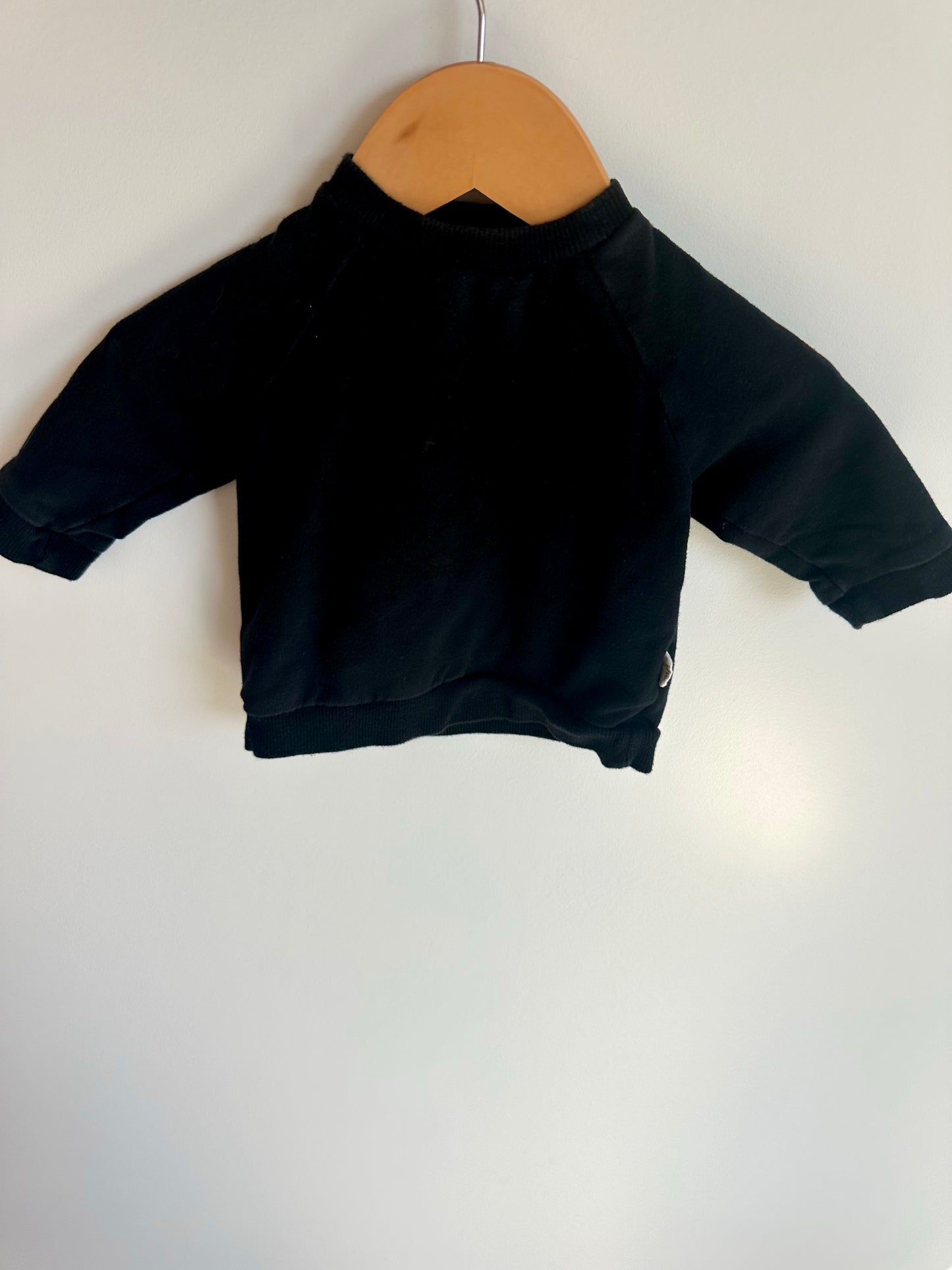 Miles Baby Black Crewneck / 3m