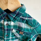 Green Plaid Button Up Top / 3-6m