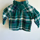 Green Plaid Button Up Top / 3-6m