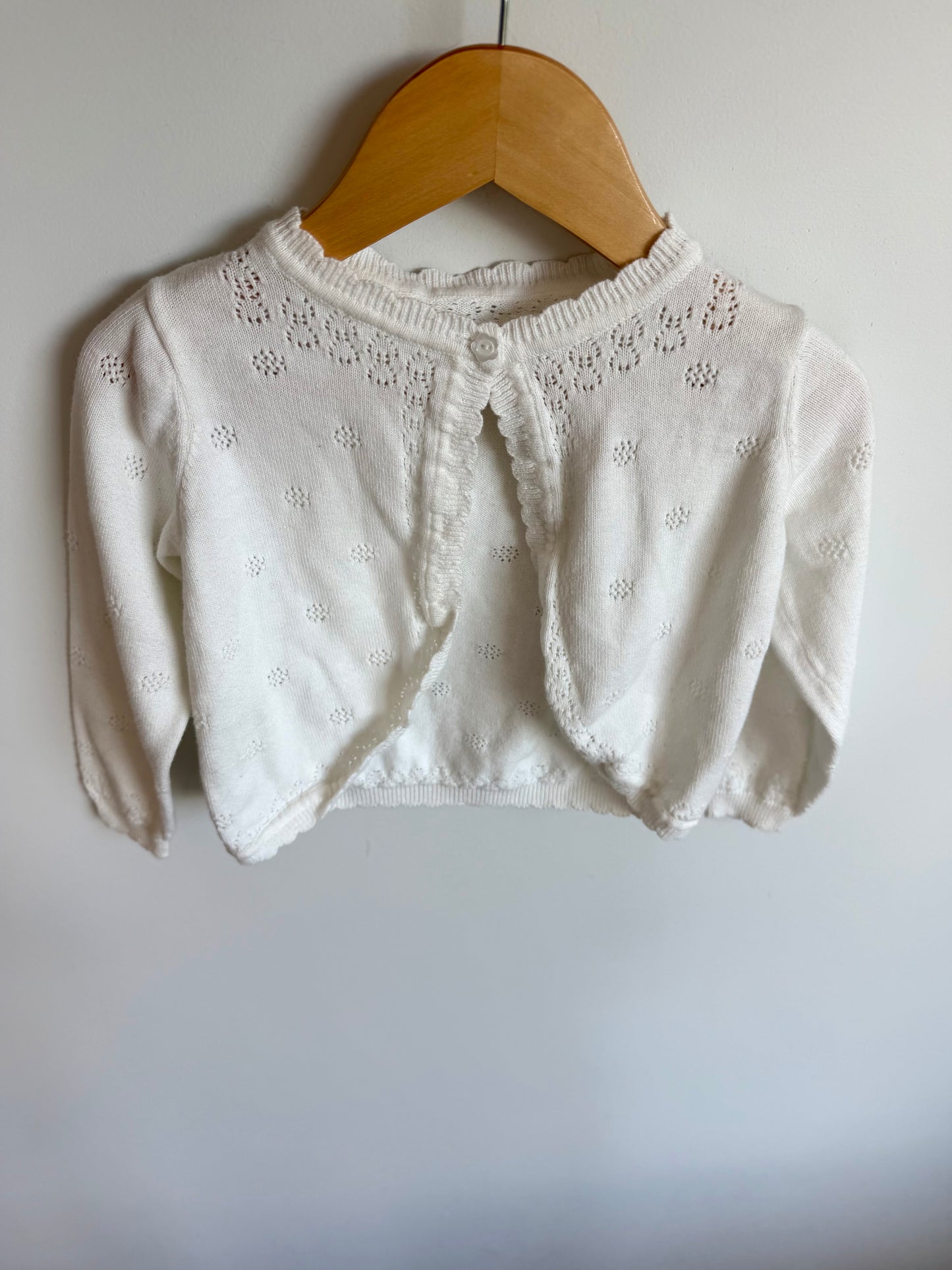 Eyelet Cotton White Cardigan (PLAY) / 24m