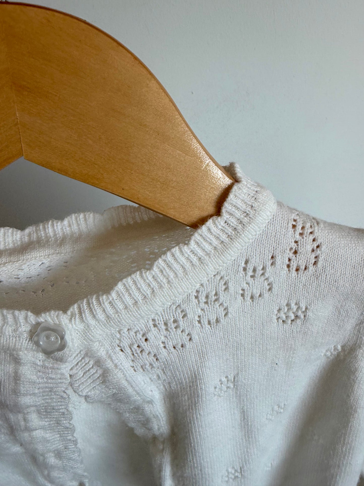 Eyelet Cotton White Cardigan (PLAY) / 24m
