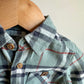 Dusty Green Plaid Button Up Top / 0-3m
